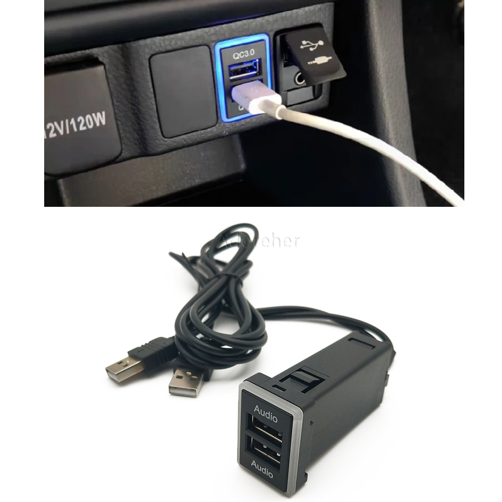 Audio Music Play - Car Double USB Port Adapter USB