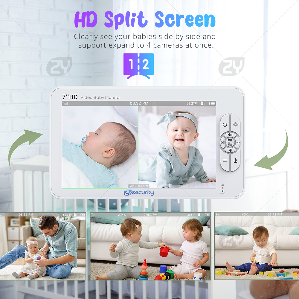 7.0 inch Video Baby Monitor HD - Audio Hd Music avaliação e preço