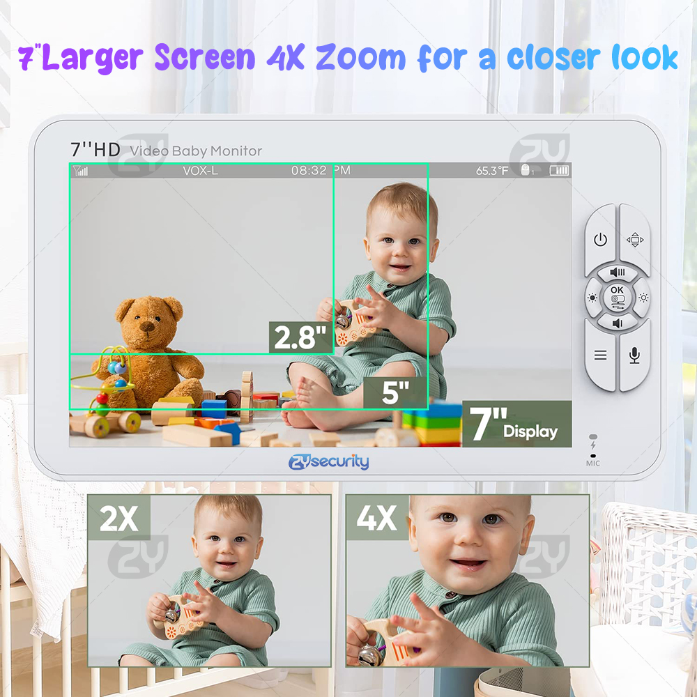 7.0 inch Video Baby Monitor HD - Audio Hd Music avaliação e preço