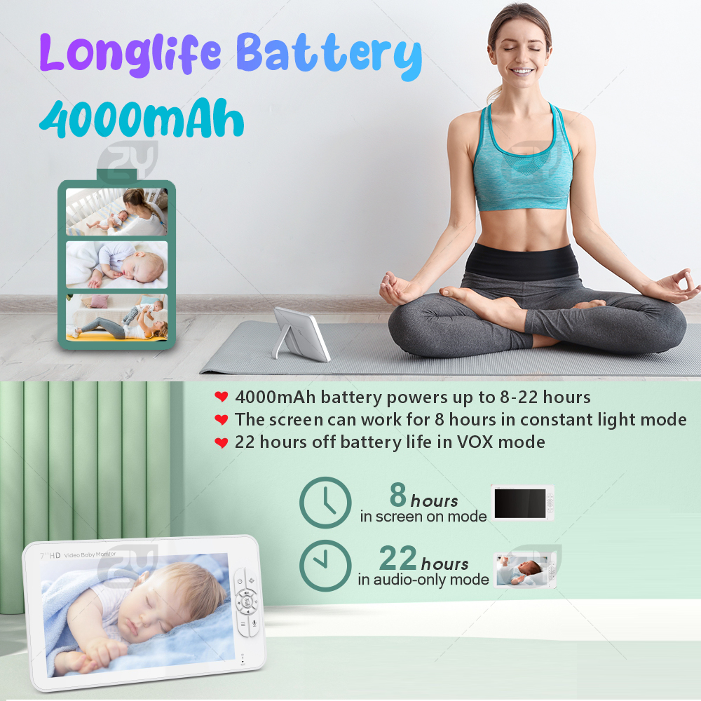 7.0 inch Video Baby Monitor HD - Audio Hd Music avaliação e preço