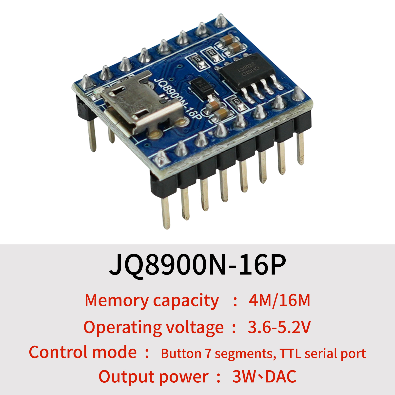Voice Playback Module, JQ8900N - Audio Music Free Download avaliação e preço