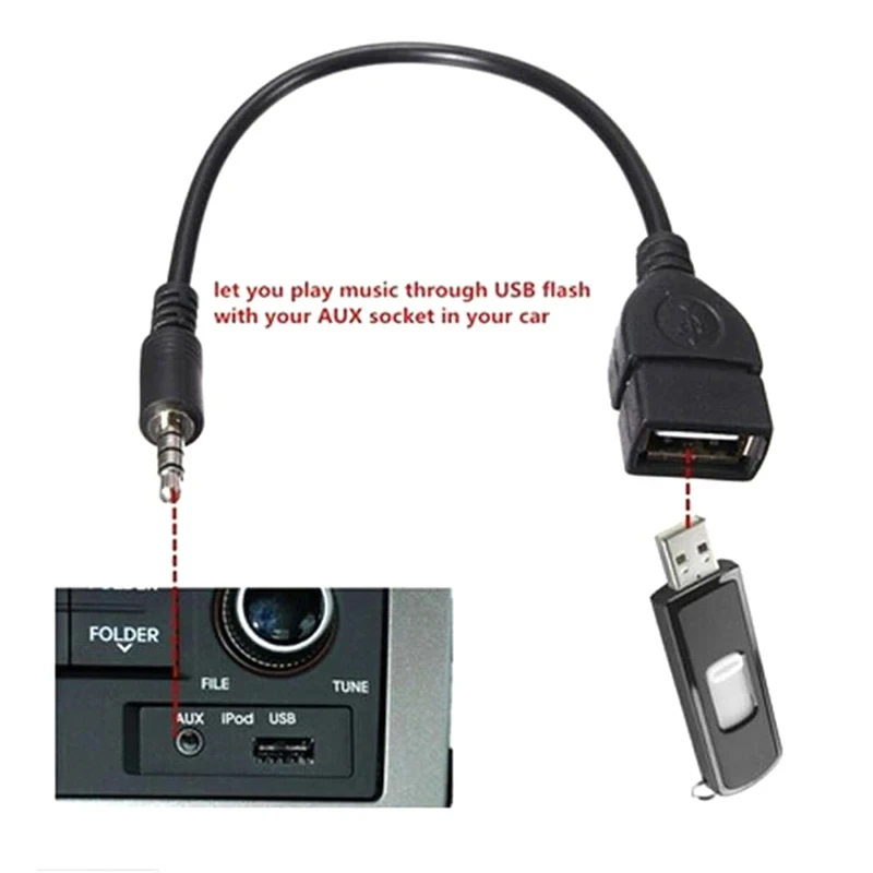 1-6Pcs 3.5mm Black Car AUX Aud - Audio Music Play avaliação e preço