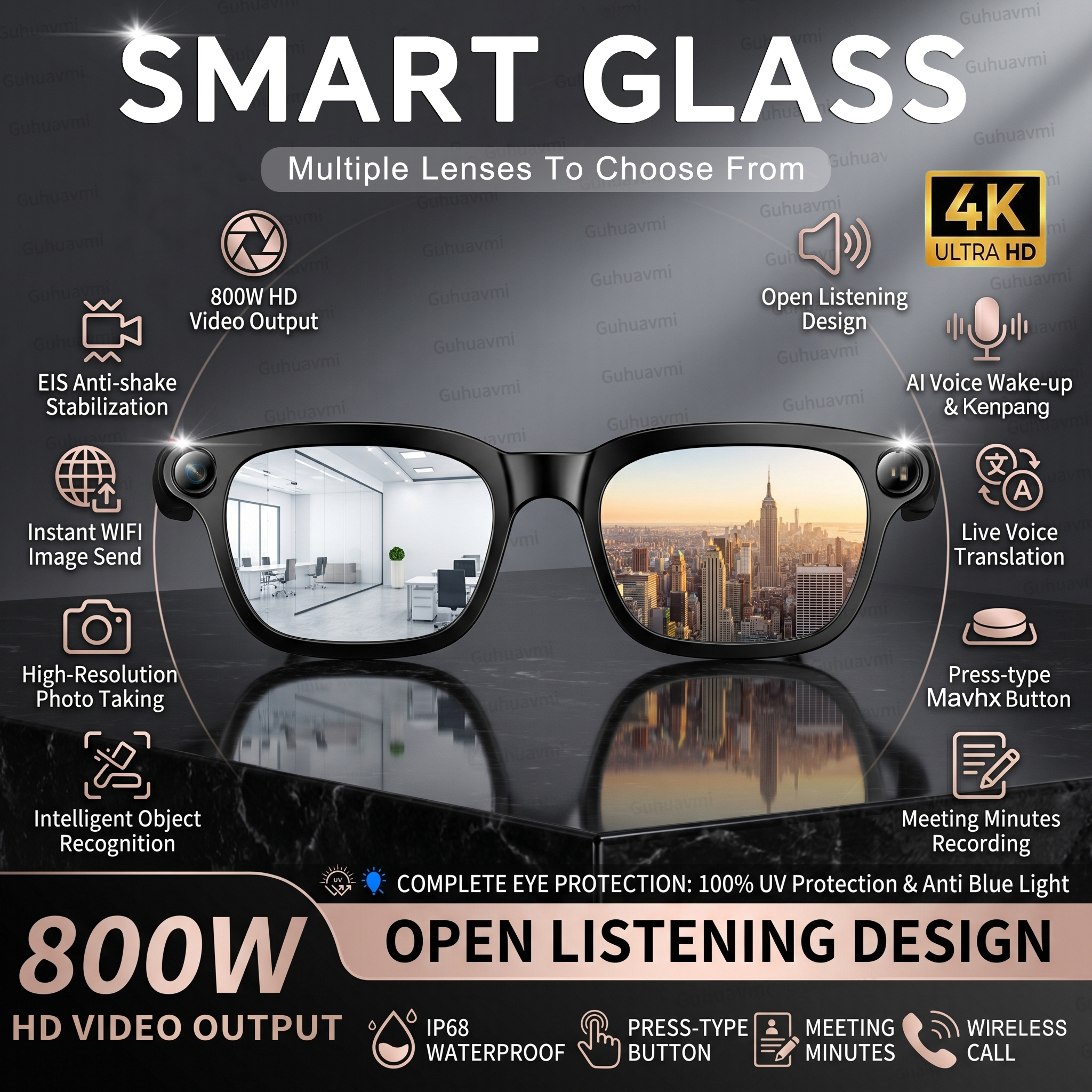 New Smart AI Glasses with 800W - Audio Hd Music avaliação e preço