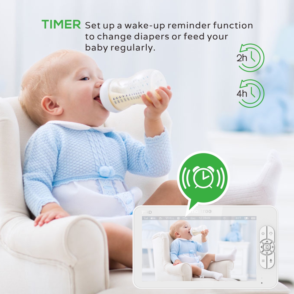 7.0 Inch HD Video Baby Monitor - Audio Hd Music avaliação e preço