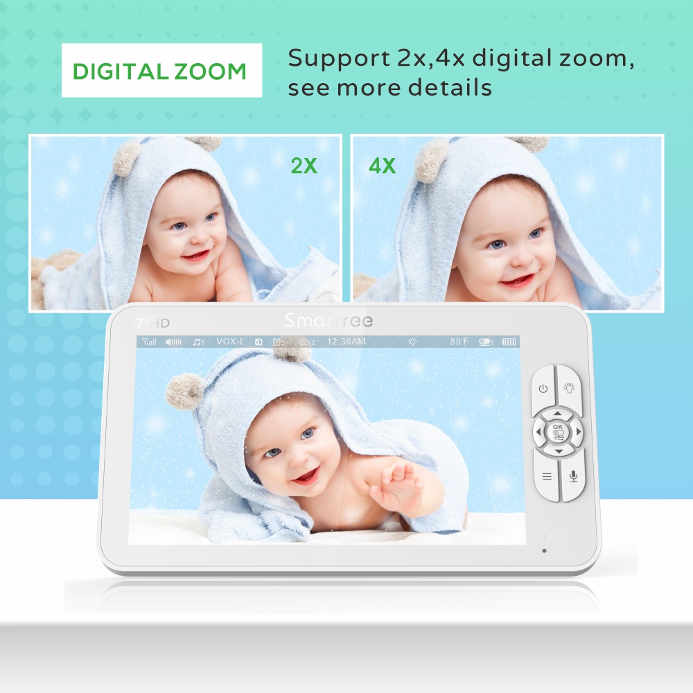 7.0 Inch HD Video Baby Monitor - Audio Hd Music avaliação e preço