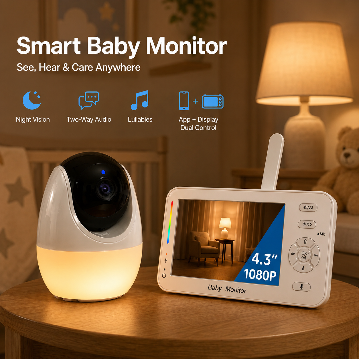 Smart Baby Monitor with Night  - Audio Hd Music avaliação e preço