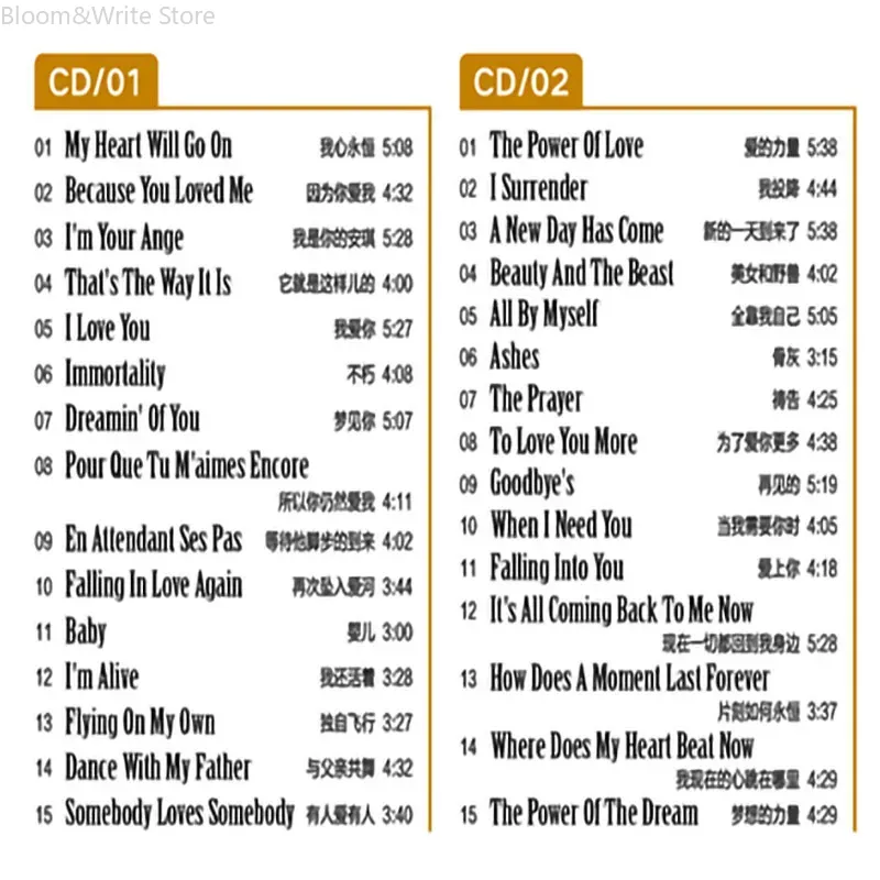 Classic Celine  Love Song Coll - Audio Music Songs avaliação e preço